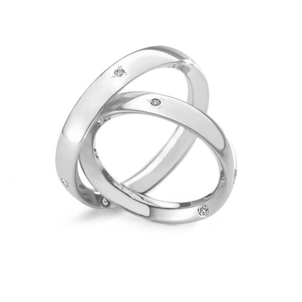 fede matrimonio oro bianco e diamanti comete gioielli