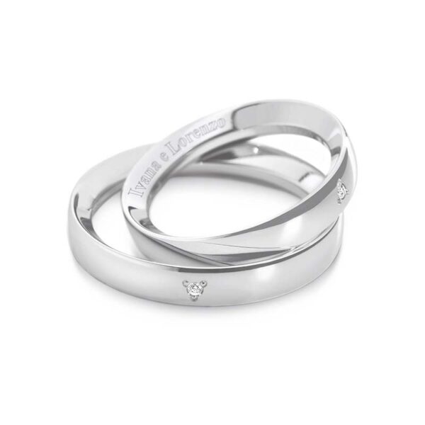 fede matrimonio oro bianco e diamanti comete gioielli