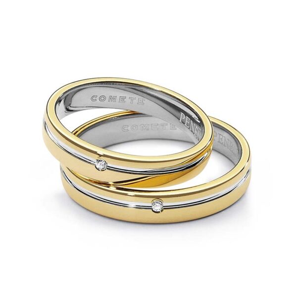 fedi matrimonio oro bianco e giallo comete gioielli