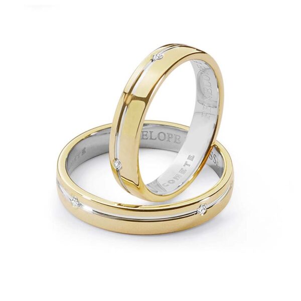 fedi matrimonio oro bianco e giallo comete gioielli