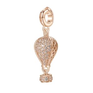 ciondolo charm mongolfiera argento rosato