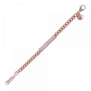 bracciale bronzallure maglia rosegold zirconi