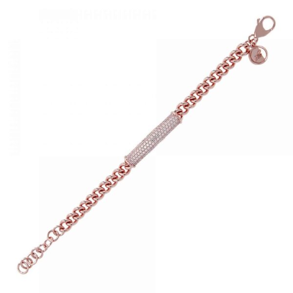bracciale bronzallure maglia rosegold zirconi