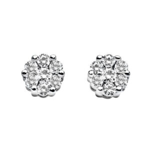 orecchini comete oro bianco rose diamanti