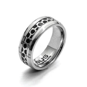 anello fascia acciaio texture esagonale paciotti 4us uomo