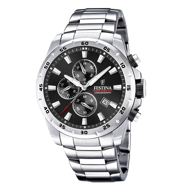 Orologio Burberry The City BU9351 - Cronografo Uomo Quarzo Swiss Made - Cassa Acciaio 42mm Quadrante Nero