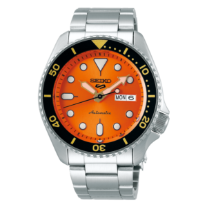 orologio automatico seiko tipo rolex submariner arancio