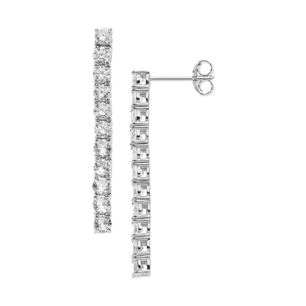 orecchini tennis pendenti in argento con cristalli bianchi di comete gioielli ora 139