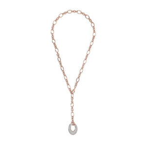 collana bronzallure lunga pendente ovale zirconi