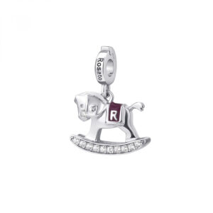 ciondolo charm rosato cavalluccio a dondolo argento rz026r