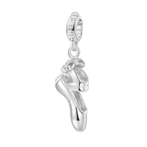 charm rosato scarpetta danza classica punte argento rodio