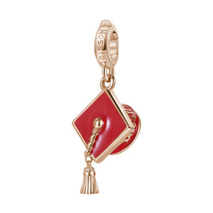 charm rosato tocco laurea rosso argento oro rosa