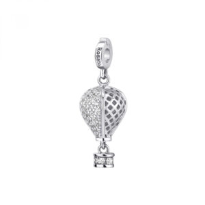 ciondolo charm rosato gioielli mongolfiera argento rz028r