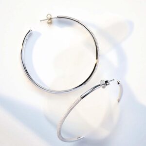 orecchini cerchio rosato grandi argento rzbi48