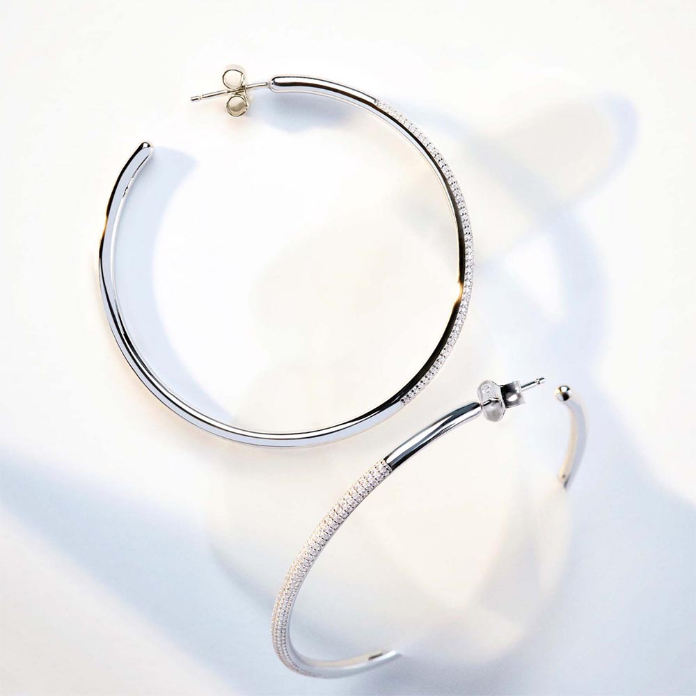 orecchini cerchio rosato grandi argento rzbi48