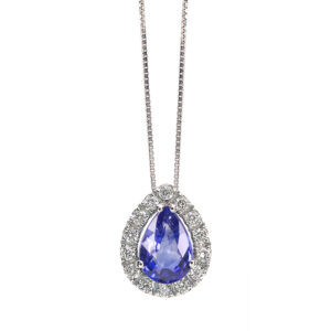 collana bibigi bibigì oro bianco diamanti tanzanite blu viola