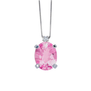 collana bibigì topazio rosa ovale diamante