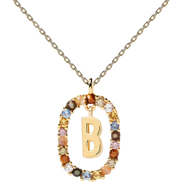 collana iniziale b argento dorato PDPaola Chiara ferragni