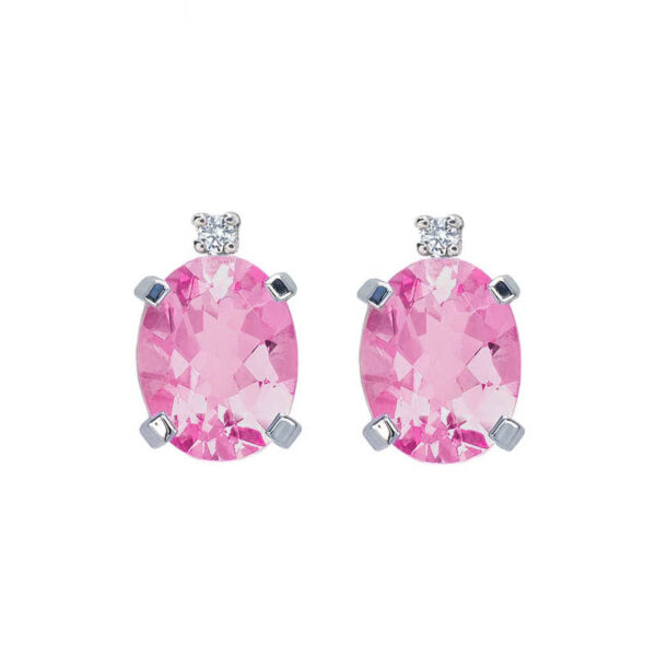 orecchini bibigì topazio rosa ovale diamante