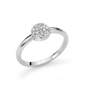 Anello tondo della collezione Diamantissima di Miluna Gioielli in argento 925 con diamanti naturali LID3557