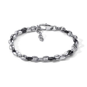bracciale da uomo a catena in acciaio e pvd nero di comete gioielli ubr 1024