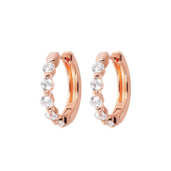 orecchini bronzallure anelle oro rosa zirconi bianchi