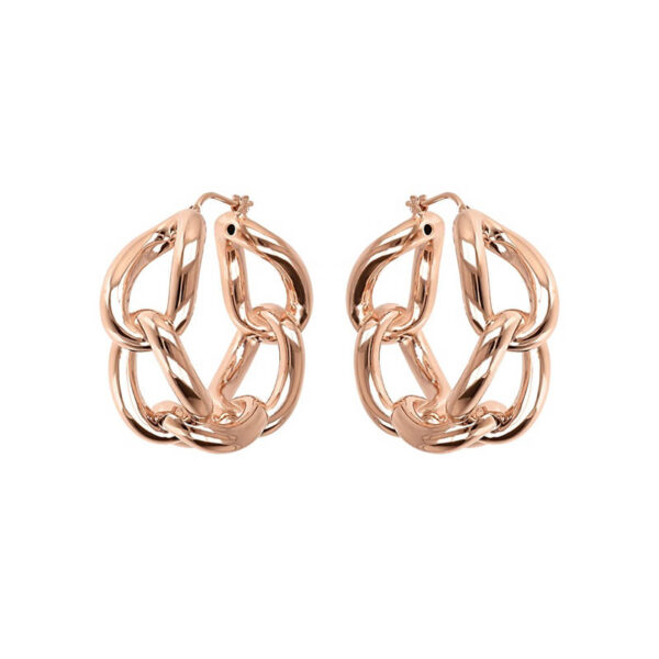 orecchini bronzallure oro rosa catena maglie anelle