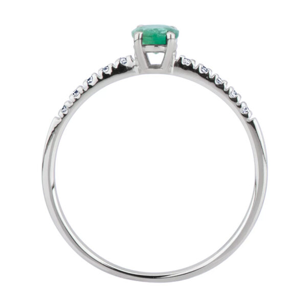 anello oro bianco con smeraldo e diamanti bibigì