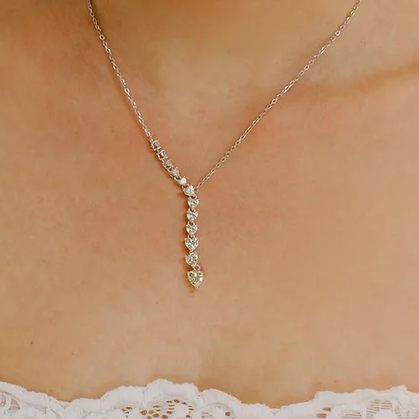 Collana Argento con Cuori Gialli- Comete Gioielli