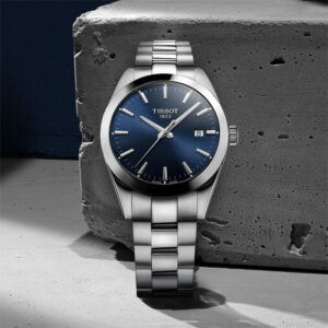 orologio da uomo tissot gentleman quartz acciaio con quadrante blu t1274101104100