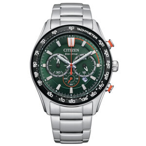 Orologio-citizen-eco-drive-crono-uomo-acciaio-verde-CA4486-82X