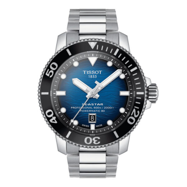 orologio da uomo subacqueo a carica automatica Tissot seastar 2000 blu