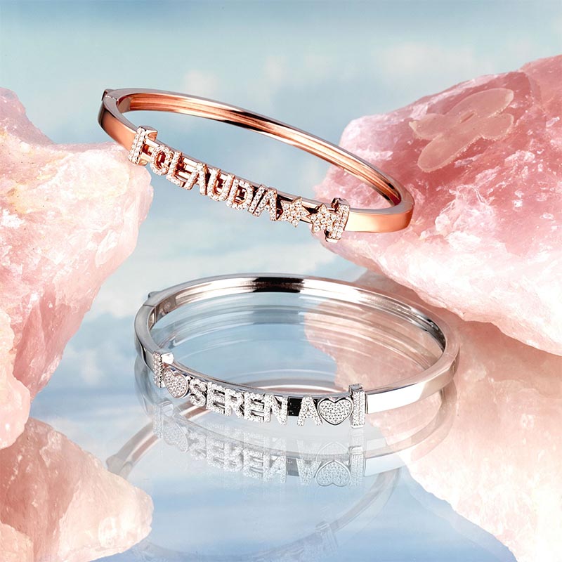 555Jewelry Bracciale Rigido In Acciaio Inossidabile 316L Con Zirconia Cubica – Sottile E Lucente – Diametro 60 Mm, Larghezza 3,5 Mm – Regalo In Confezione