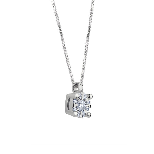 collana punto luce in oro bianco con diamanti naturali collezione marlene di bibigì pret a porter