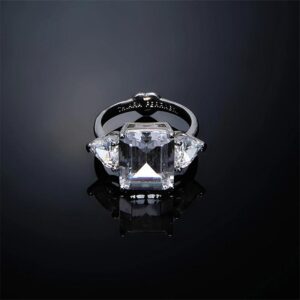 anello trilogy con zirconi bianchi taglio smeraldo e cuore collezione princess di chiara ferragni j19avu06
