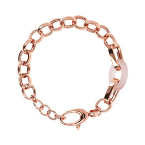 bracciale a catena oro rosa con dettaglio in quarzo rosa di bronzallure wsbz1956pq