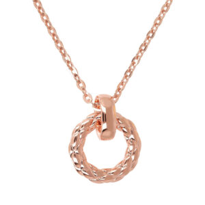 collana ciondolo cerchio placcato oro rosa di bronzallure wsbz02050.r