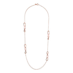 collana lunga da donna oro rosa e quarzo rosa di bronzallure wsbz02037.pq