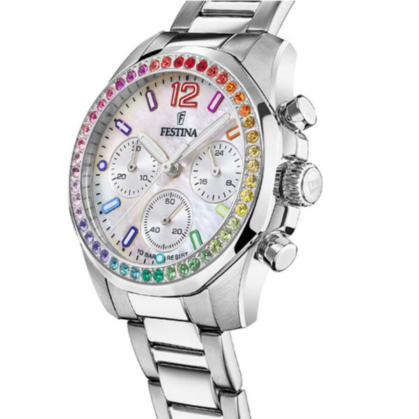 orologio da donna in acciaio e madreperla bianco festina Rainbow f20606.2