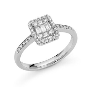 anello rettangolare in oro bianco e diamanti miluna lid3504. i gioielli miluna in pubblicità