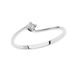 anello solitario fidanzamento in orobianco con diamante bibigì ank0001b06