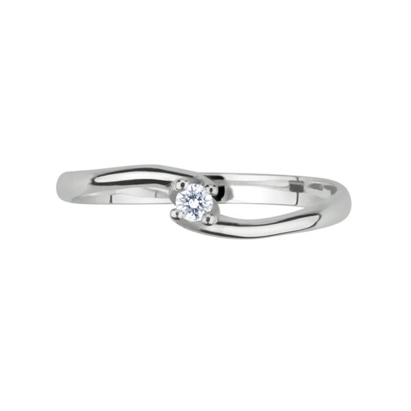 anello solitario fidanzamento in orobianco con diamante bibigì ank0006b05