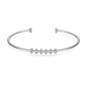 bracciale rigido armonico in argento per charm rosato gioielli rzb038