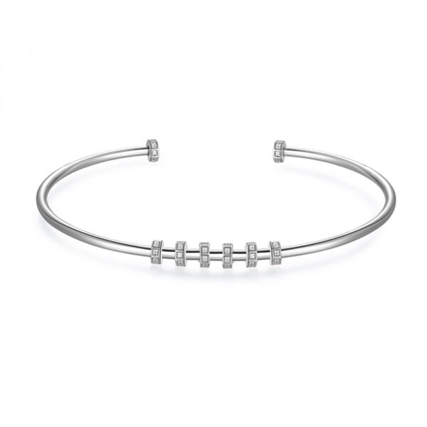 bracciale rigido armonico in argento per charm rosato gioielli rzb038