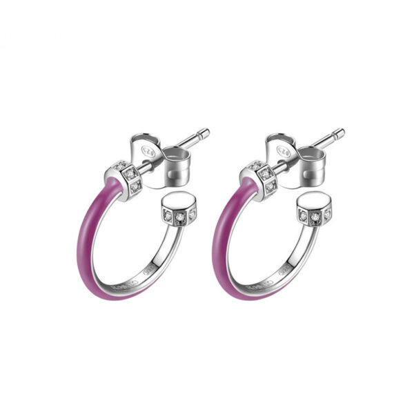 orecchini cerchio argento con smalto viola di rosato gioielli rzo003