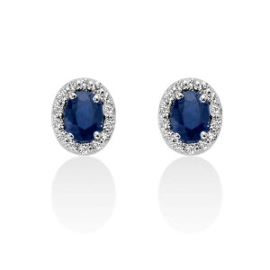 orecchini miluna in oro bianco con zaffiri blu ovali e diamanti erd2387. i gioielli miluna della pubblicità