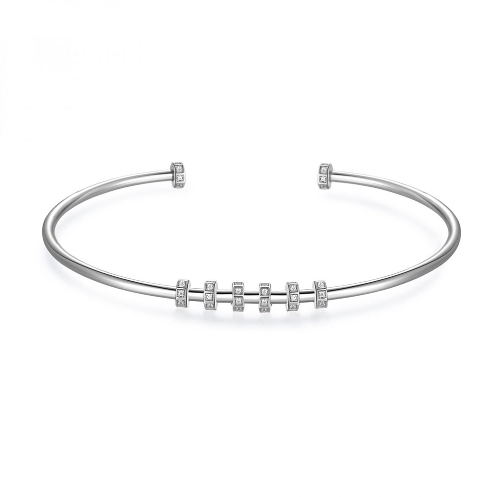 bracciale rigido rosato argento rzb038