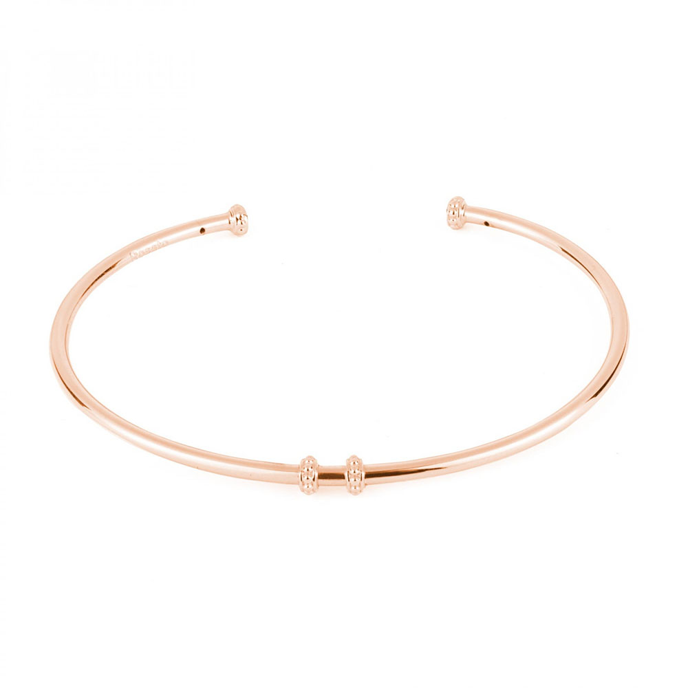bracciale rigido rosato charm singolo oro rosa rzb025