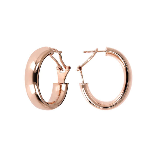 orecchini ad anelle ovali spesse placcate oro rosa di bronzallue wsbz00375.r
