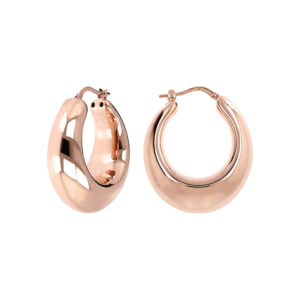 orecchini ad anelle ovali bombate placcate oro rosa di bronzallue wsbz01629.r